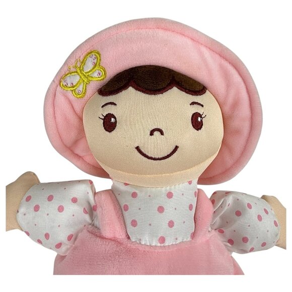 Lindy My First Doll Dress and Hat Brown Hair Pink Baby Toy With Polka Dot Top - Picture 2 of 6